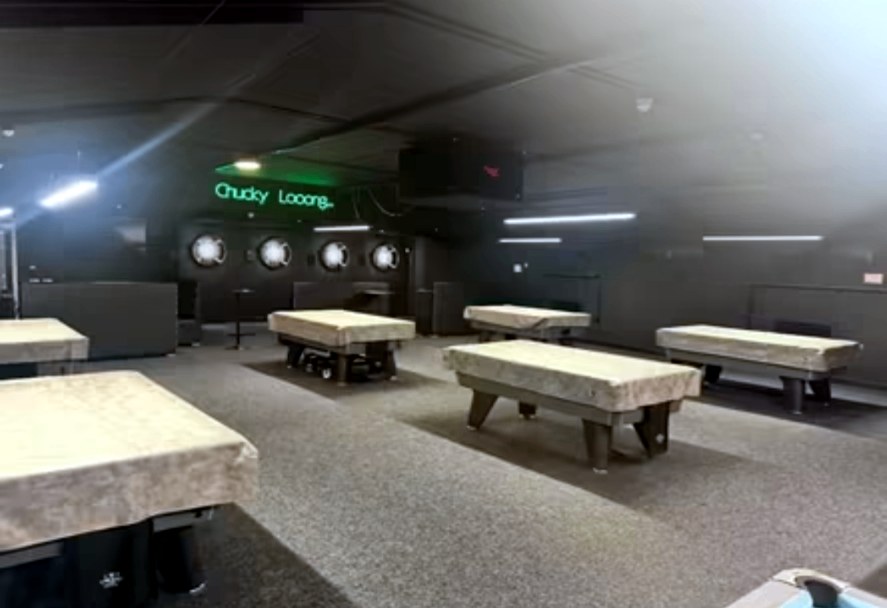 The pool tables room inside The Club Sports Bar, Rochdale